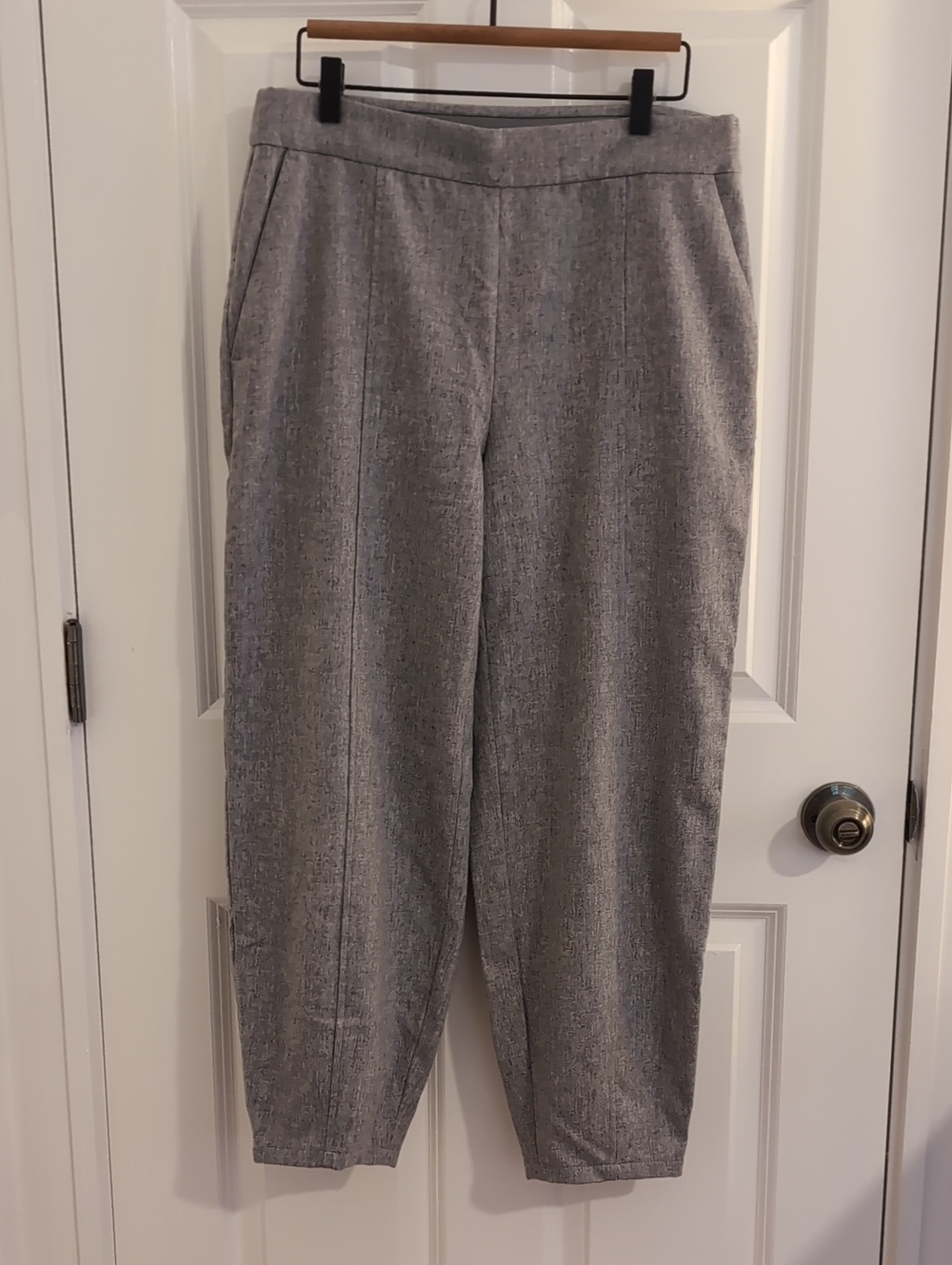 Eileen Fisher Gray Wool Tailored Barrel Leg Pants